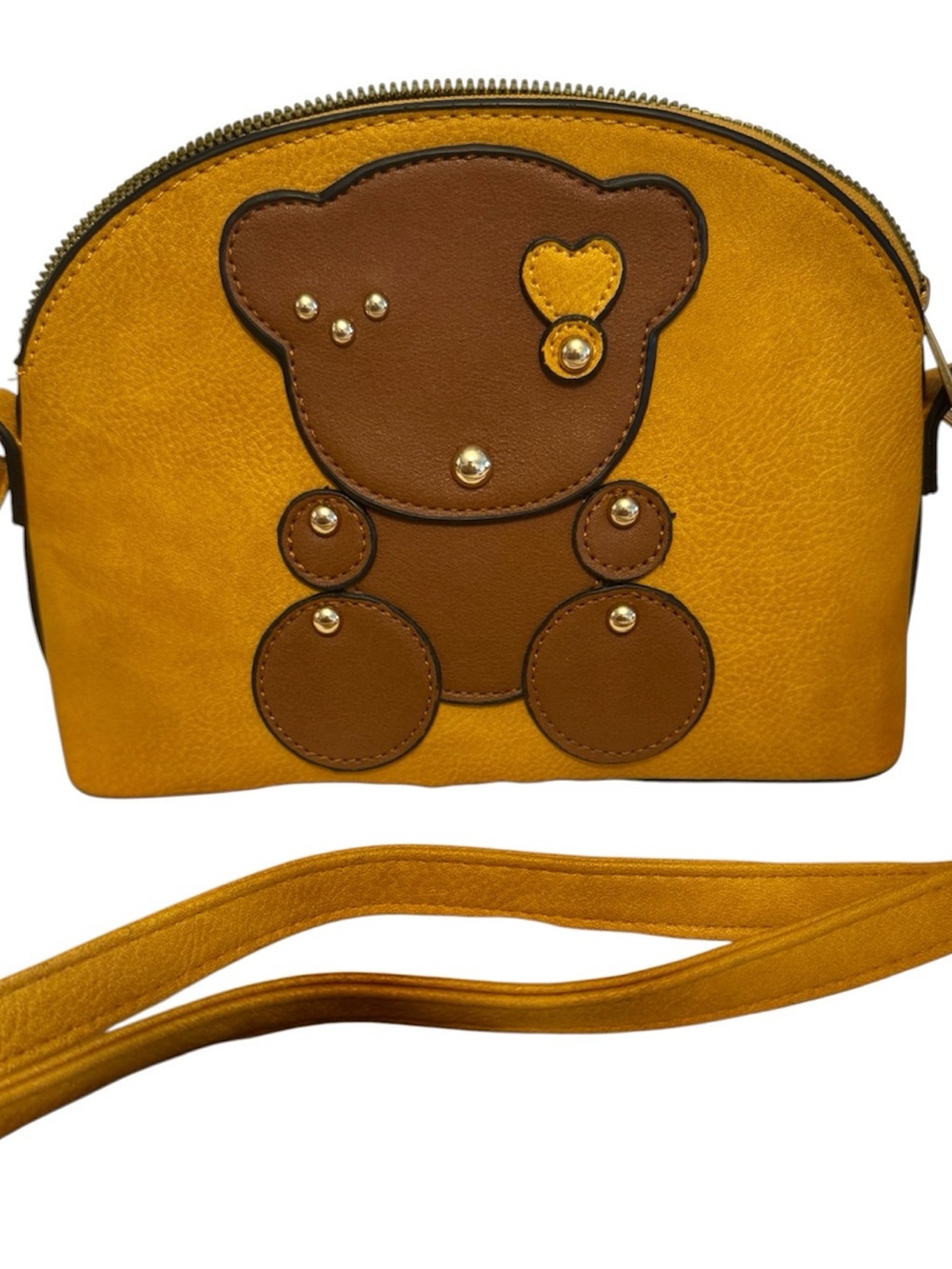 NWOT Yellow Teddy Bear w/ Bear Appliqué Adjustable Crossbody Bag